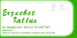 erzsebet kallus business card